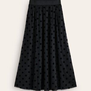 Boden Tulle Full Midi Skirt Color: Black Spot Size 8